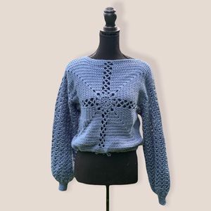 Handmade Crochet Sweater - Size Medium, Trending Fall Fashion!